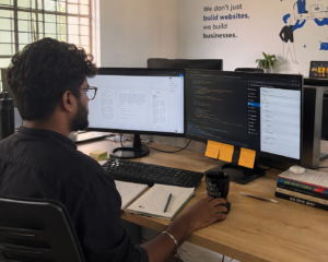 website development services designer developer Coimbatore India dual monitor office 2026