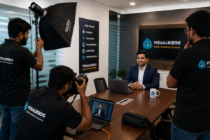 Visual Birds corporate photography team Coimbatore India behind the scenes professional shoot 2026